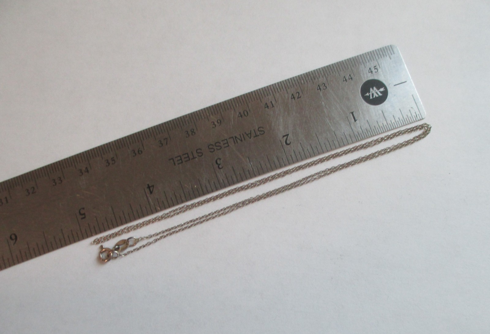 20 inch long THIN LIGHT 1.1g ROLO STYLE LINK STERLING SILVER 925 CHAIN NECKLACE