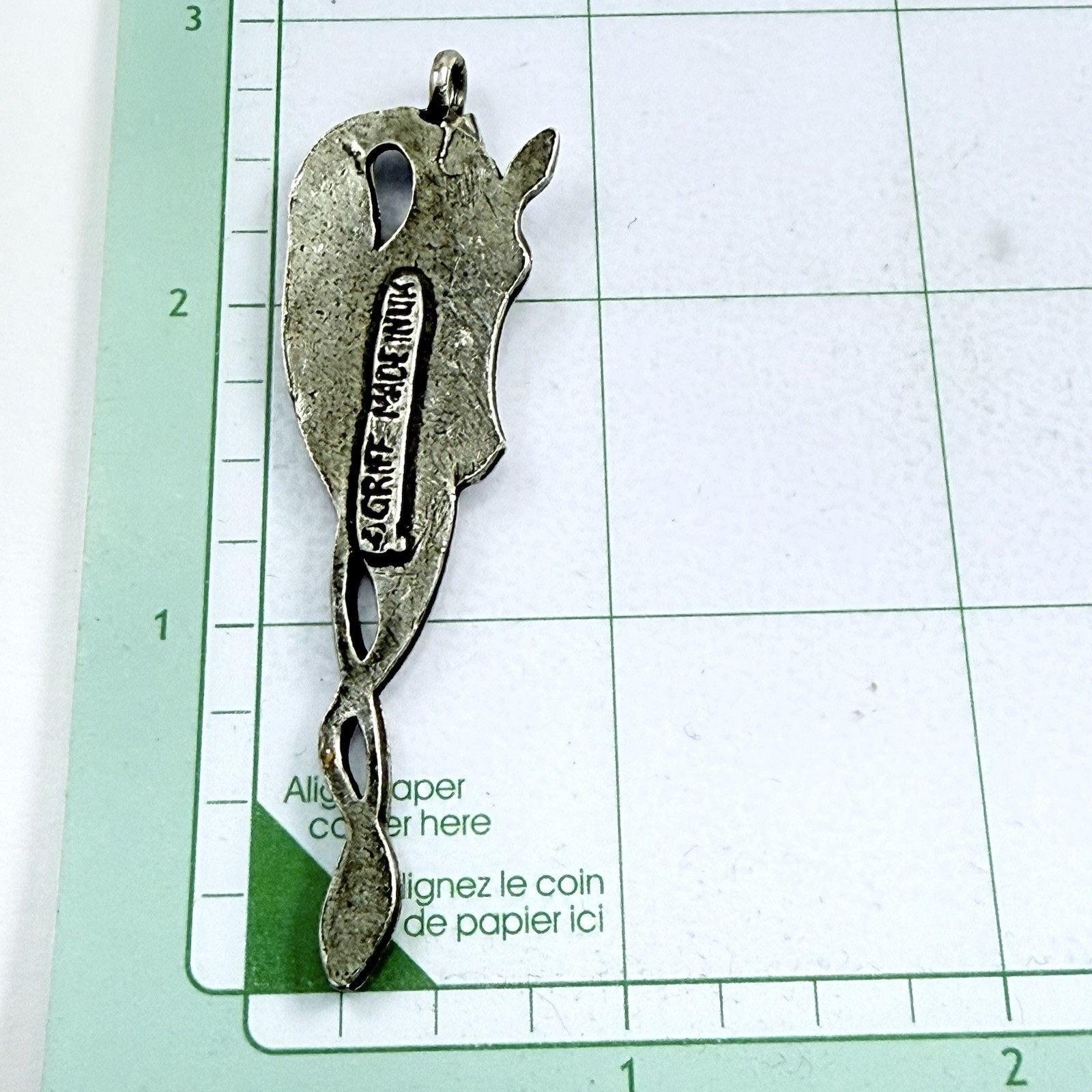 Vintage Pewter Unicorn Pendant Signed GRIFF Made in United Kingdom