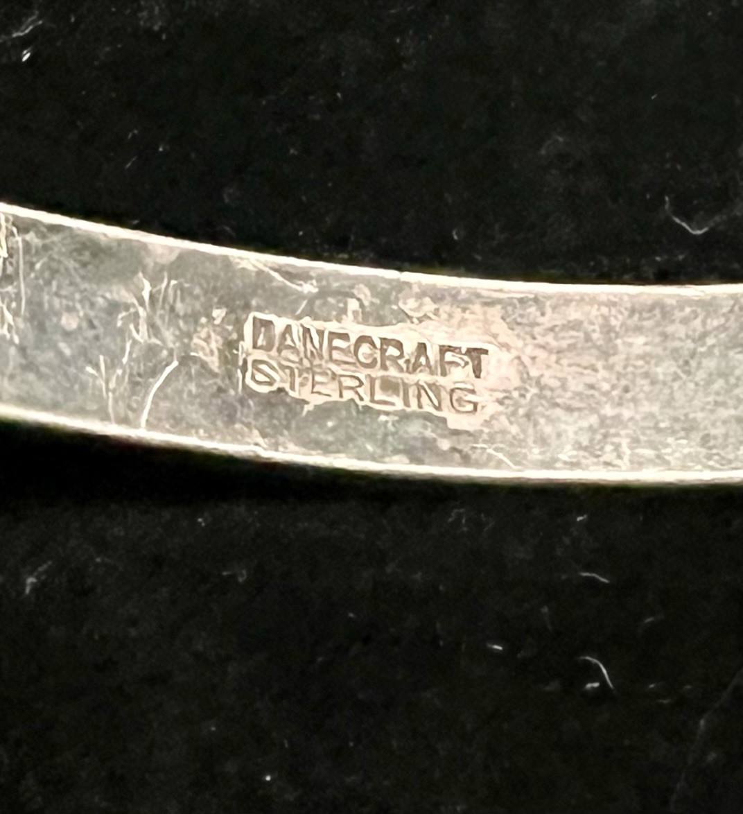 MCM Danecraft STERLING SILVER Modernist Brutalist BANGLE BRACELET Vintage