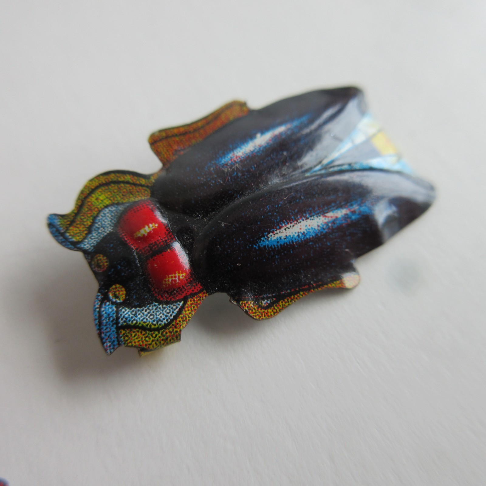 2 vintage Tin Litho Bug Insect Pins lady bug etc lot