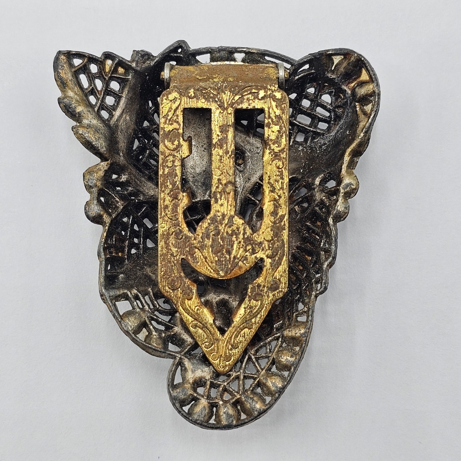 Beautiful Vintage Little Nemo Art Deco Rhinestone Leaf Dress Clip