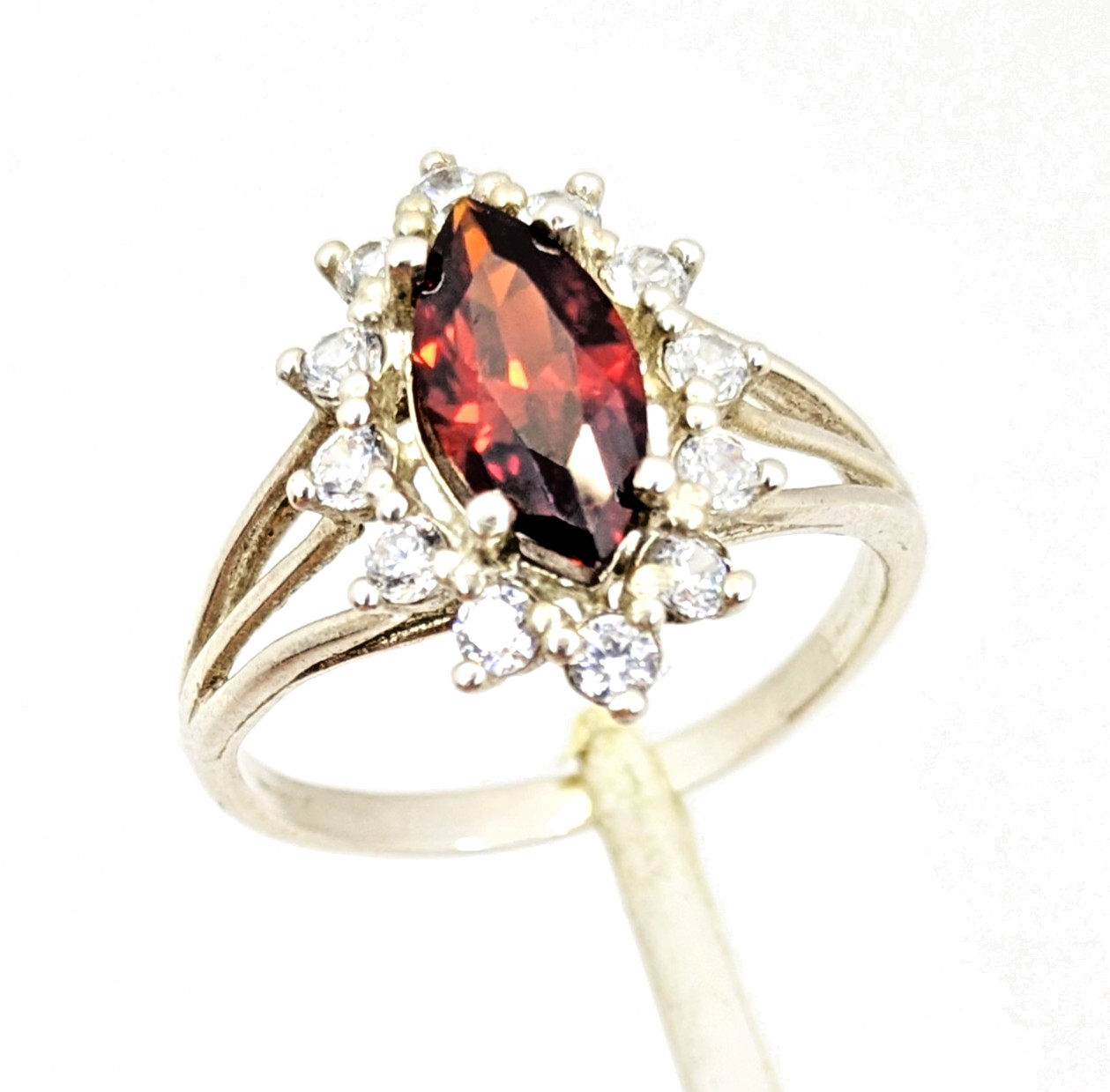 Vintage Luxury RING Silver 925 with Big Bright Stone -size: 7.5US (17.5mm) | #4