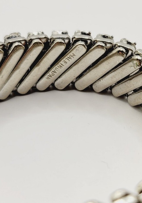 Crystal Stretch Bracelet Made In Hong Kong Japan Set of 2 Stackable Vintage