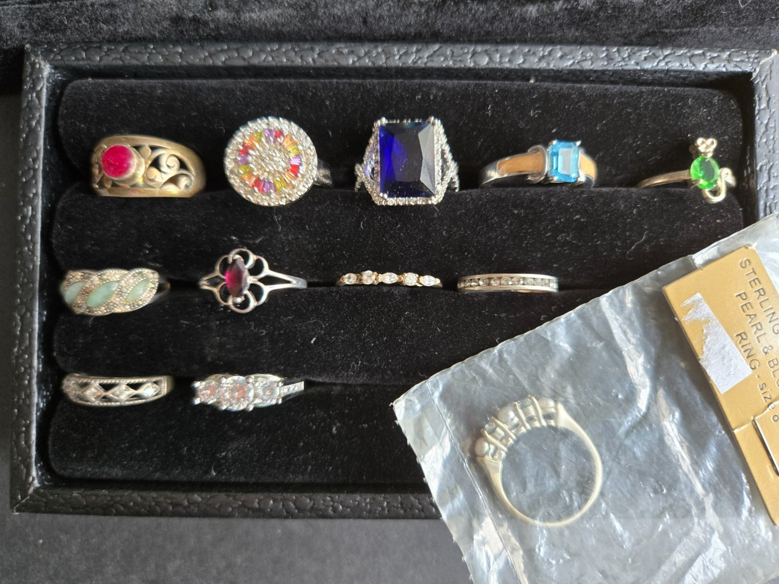 Vintage Estate Ring Lot 40pc 925 Sterling Silver Signed Avon 10k GP
