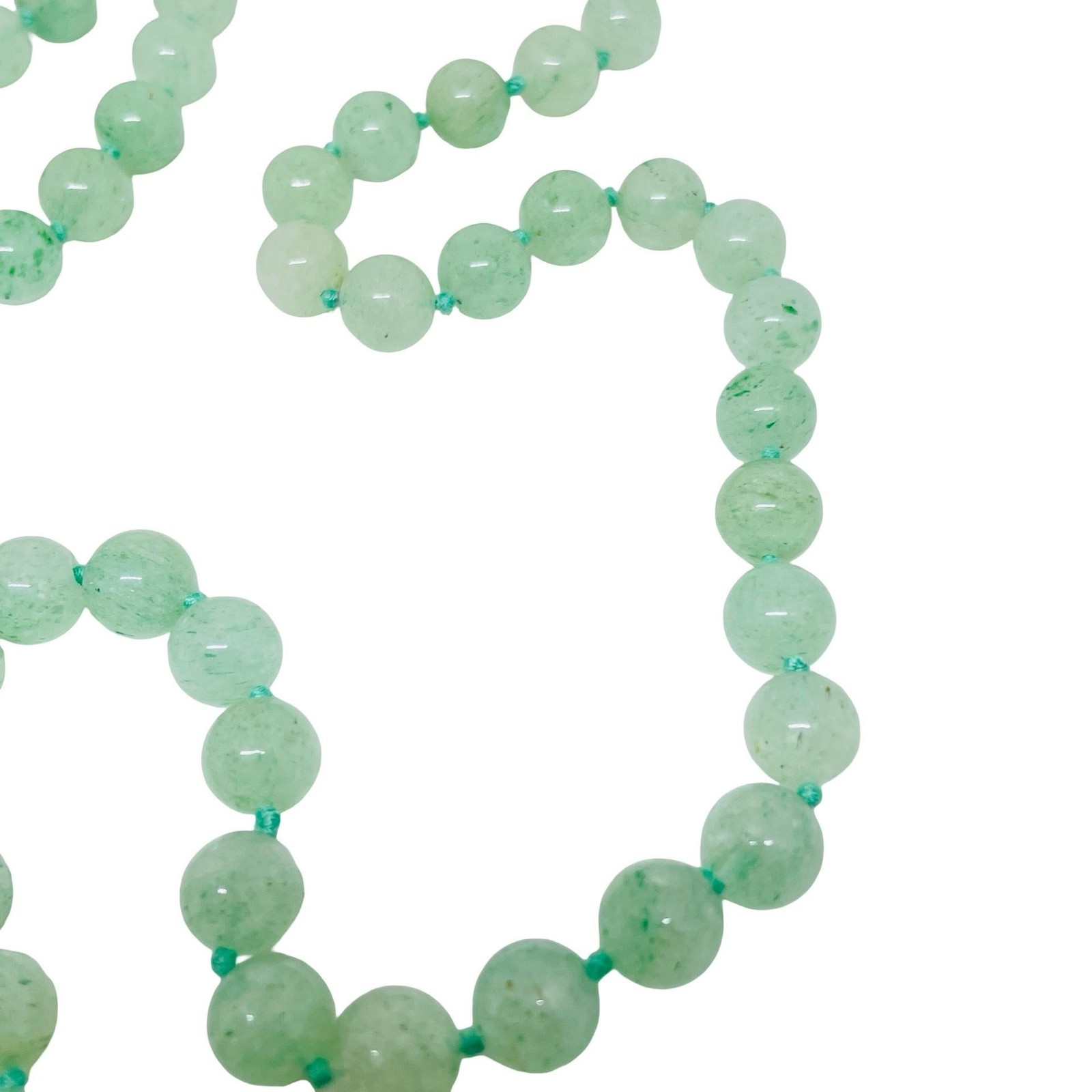 Vintage green jade pink quartz amethyst carved parrot bird beaded long necklace