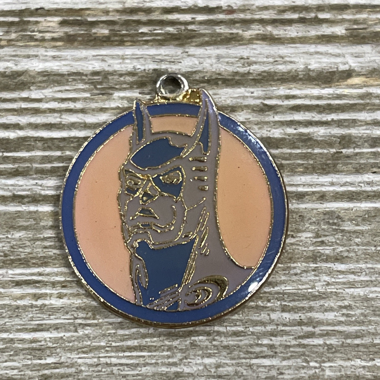 Vintage Gold Toned Small Round 1994 DC Comics Batman Charm Pendant