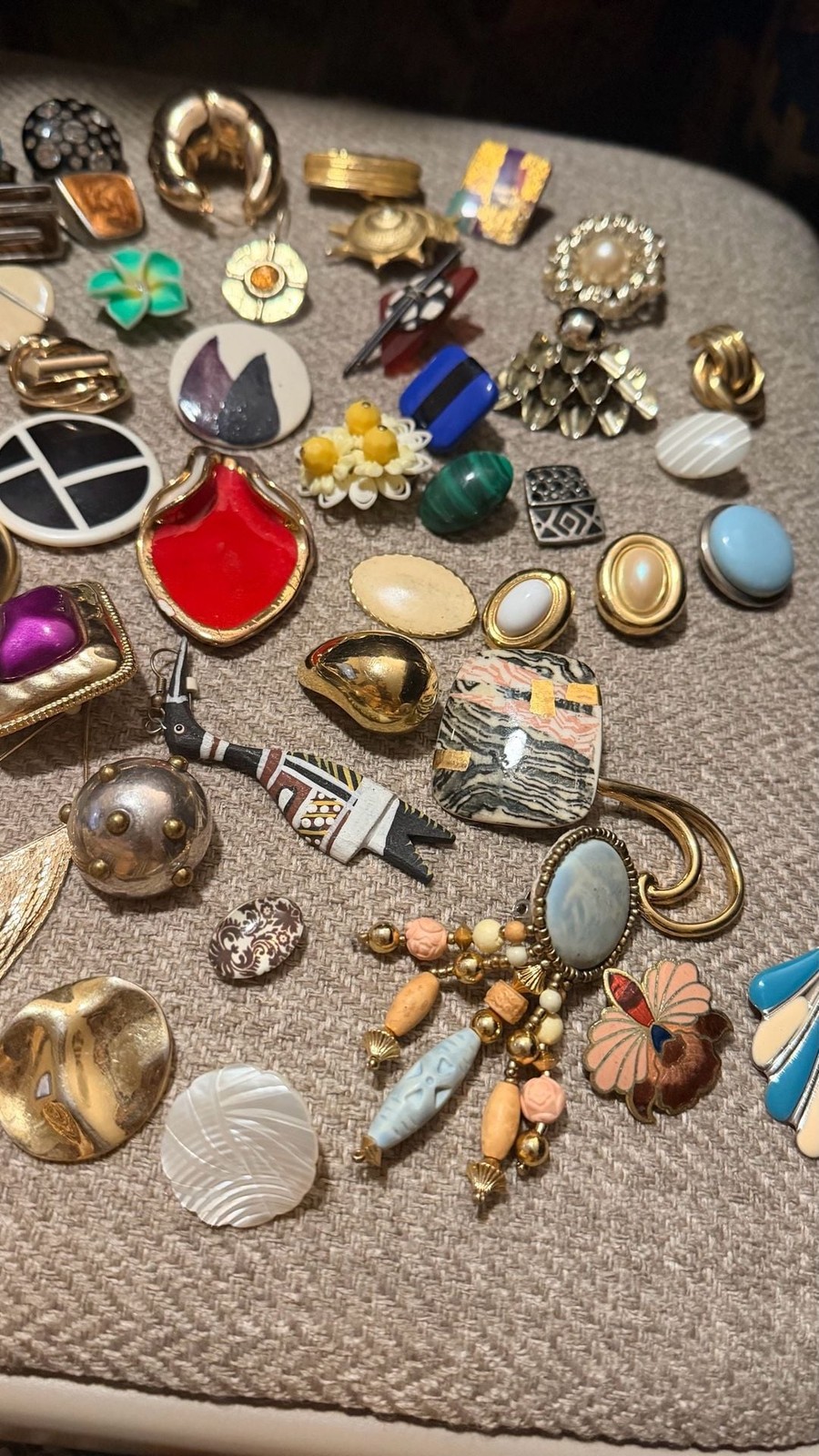 Lot of 50+ Assorted Vintage and Modern Single Earrings for Junk Journaling and C