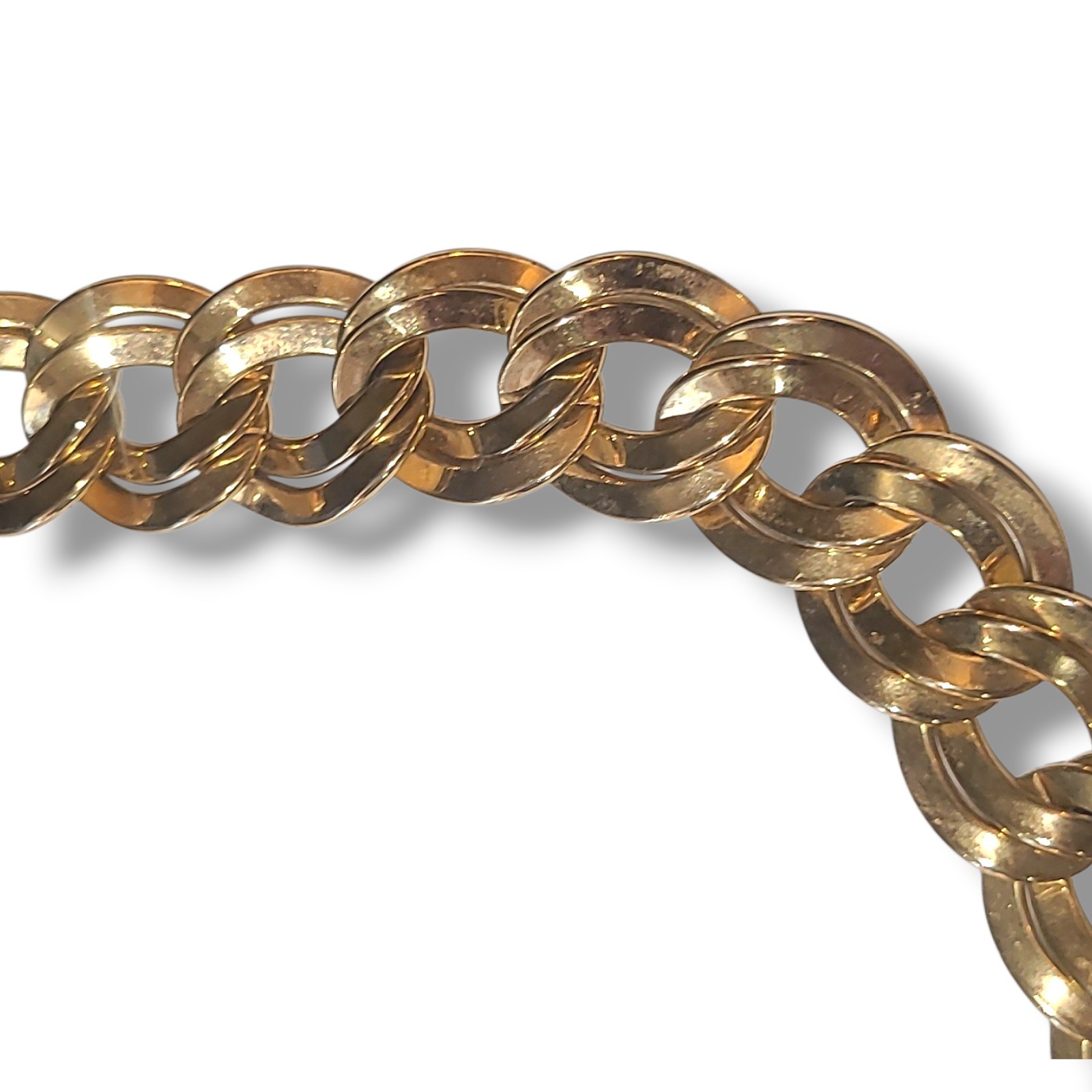 Monet Chunky Gold Tone Double Link Chain Necklace 20in Vintage Signed