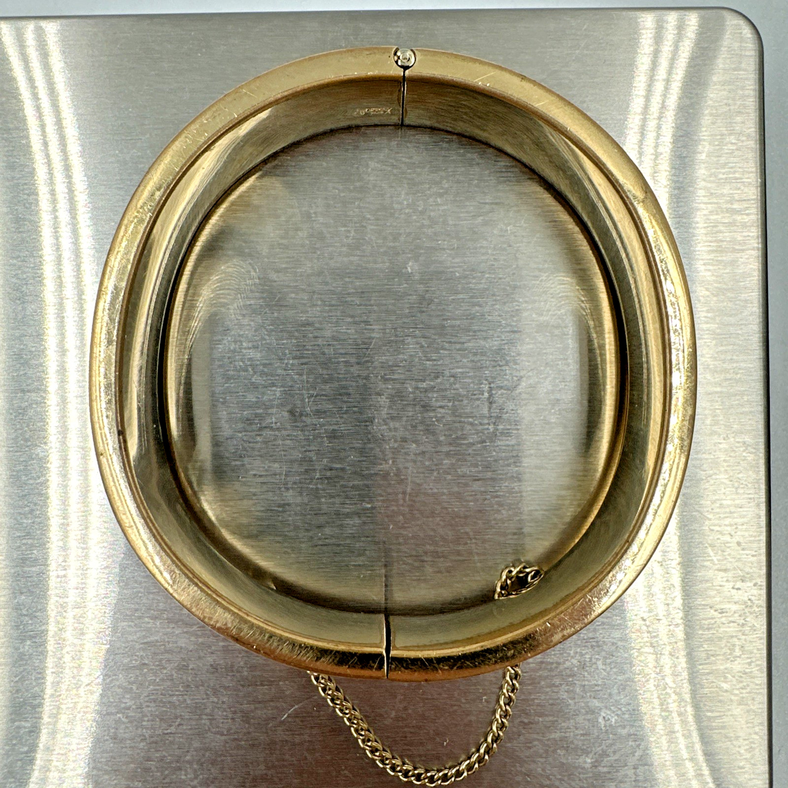 Vintage B.A. Ballou 1/20 12K Gold Filled Cuff Hinged Bracelet 22.3g, 12mm Sz 6.5