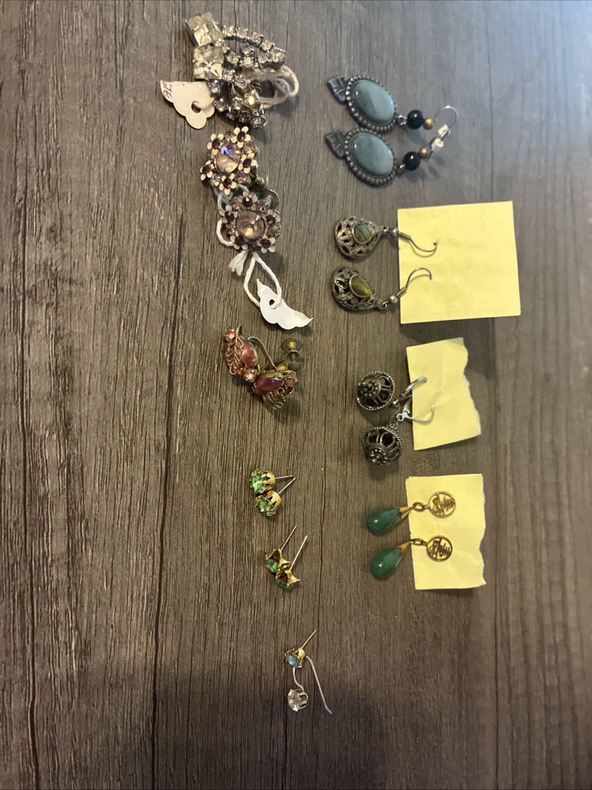 Bulk Vintage Earrings, Silver, And Other Metals/Gems 40 Grams