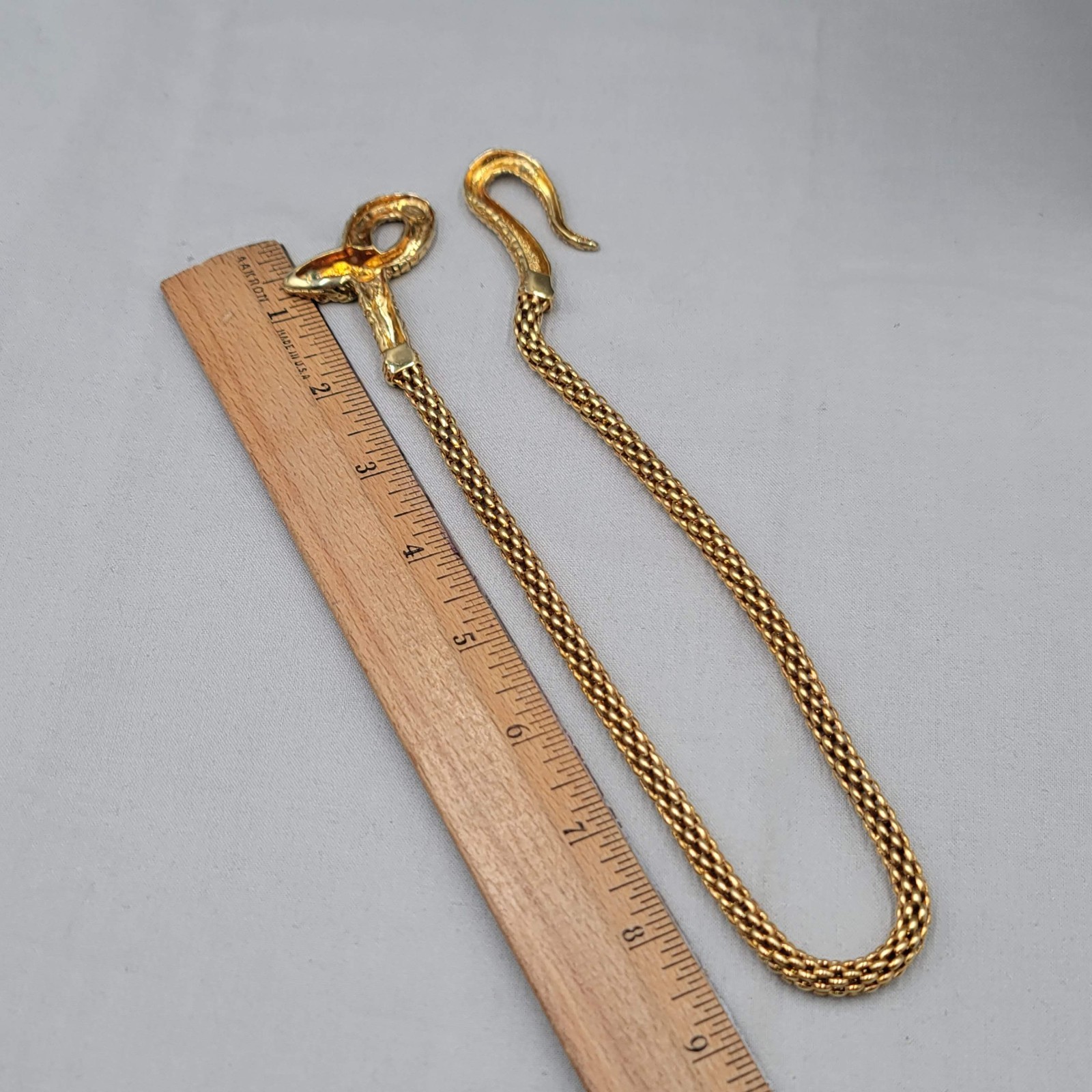 Vintage Signed Snake Collar Necklace Made in Italy Unknown Signature 20″