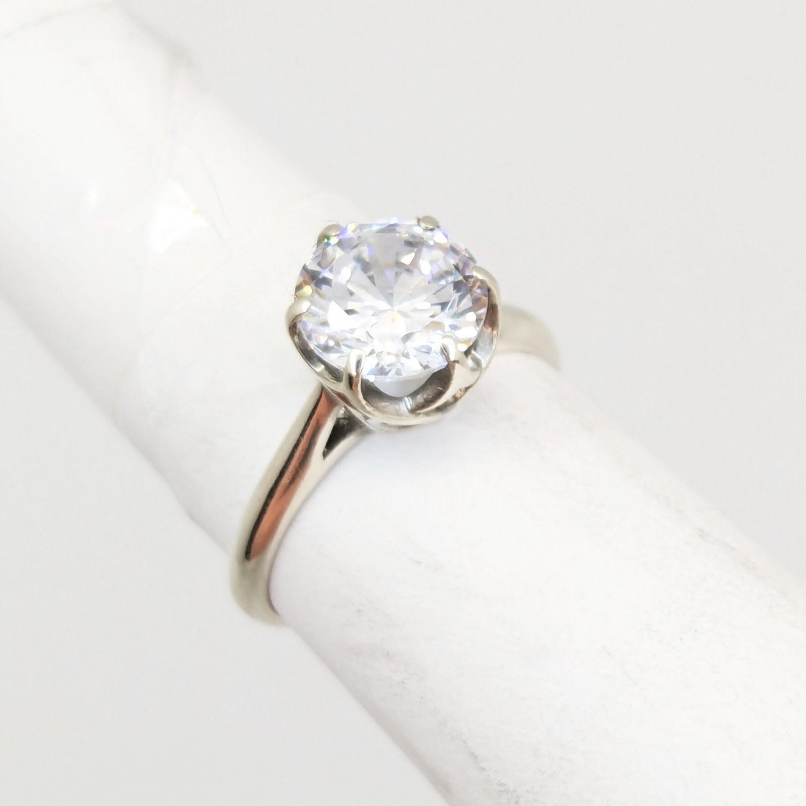 Vintage Luxury RING Silver 925 with Big Bright Stone -size: 6US (16.5mm) | #64