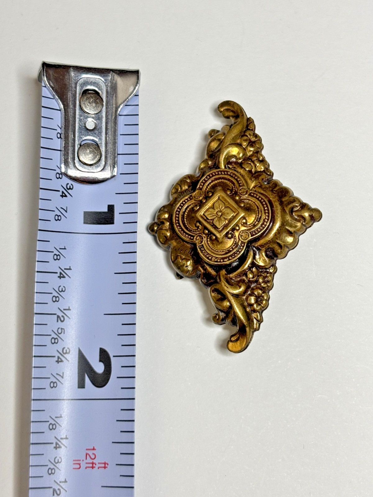 Antique Victorian Etruscan Style Pinchbeck Brooch