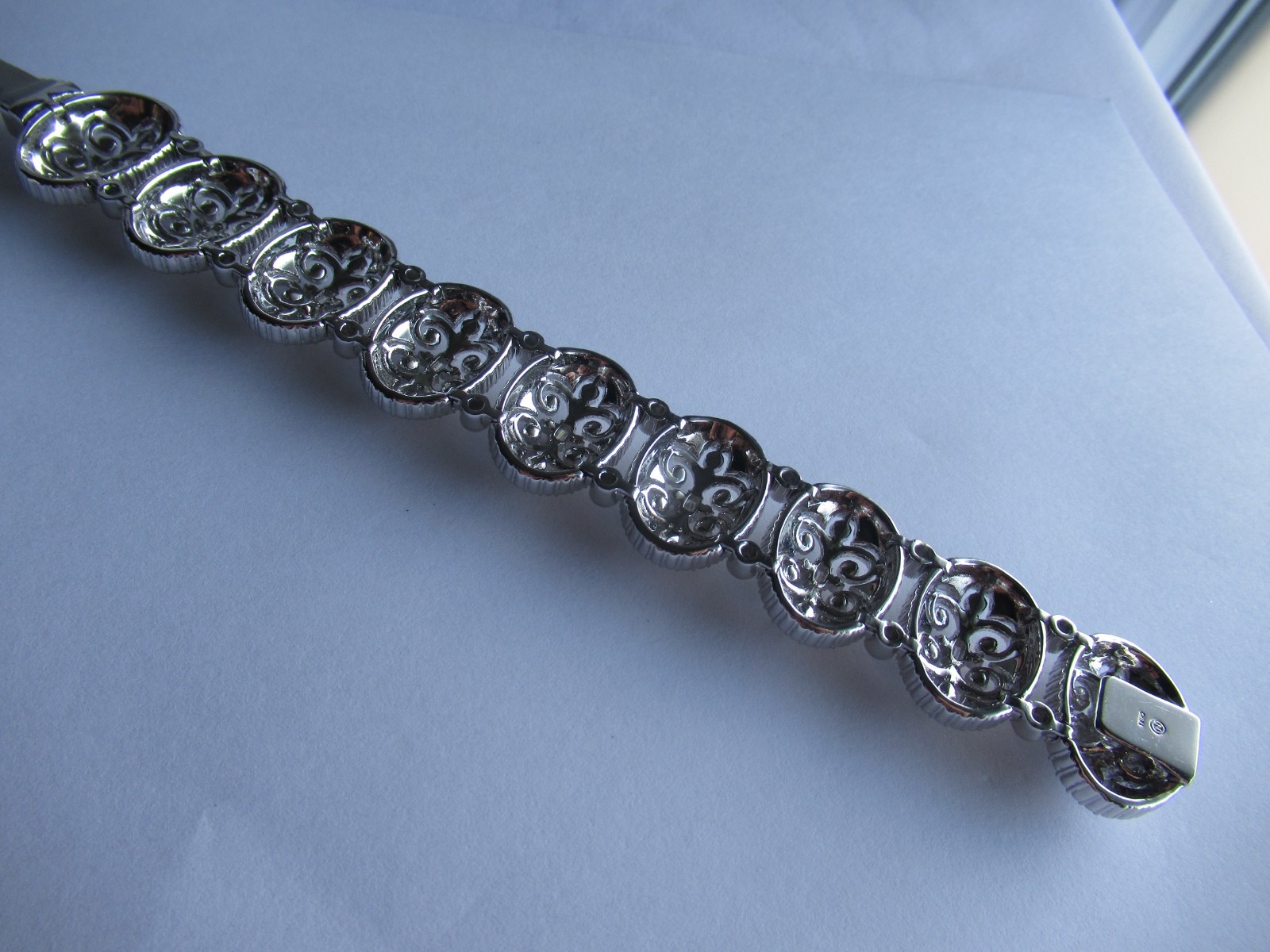 Napier Rhinestone Rhodium Plate Bracelet 7.5 in Gorgeous