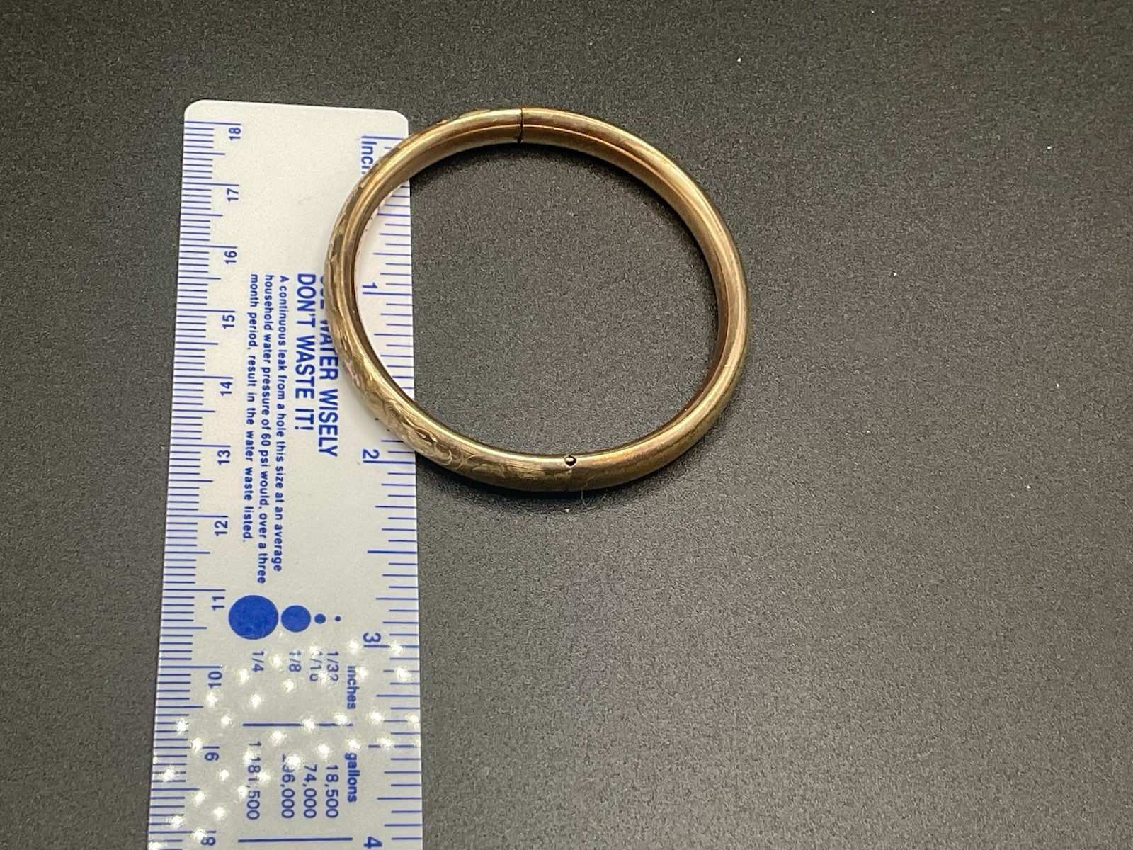 12kt Gold Filled Child’s Bracelet Vintage Etched 2in Wide