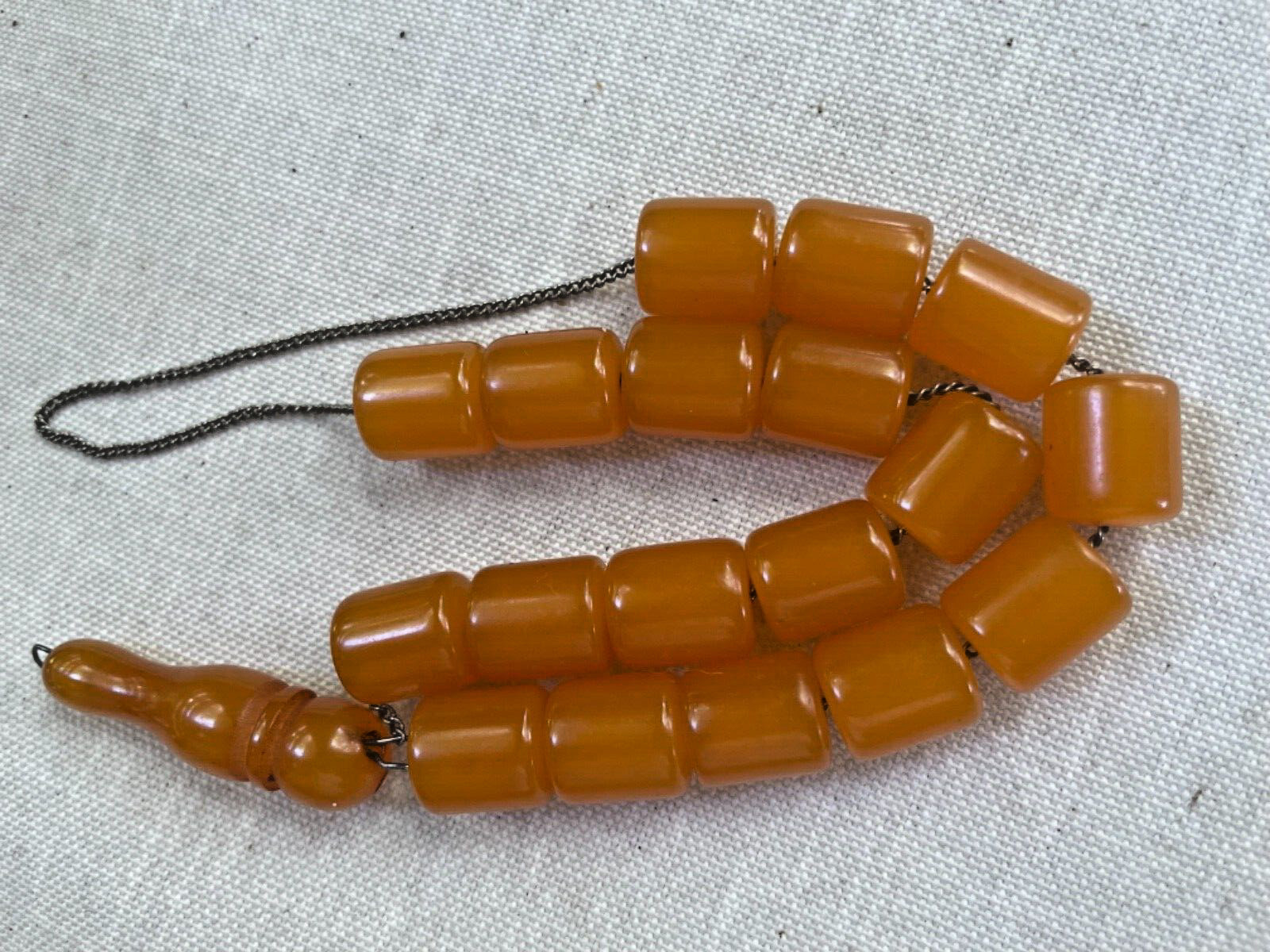 Old Islamic Bakelite Butterscotch Prayer Rosary Beads Tesbih Misbaha 39 grams
