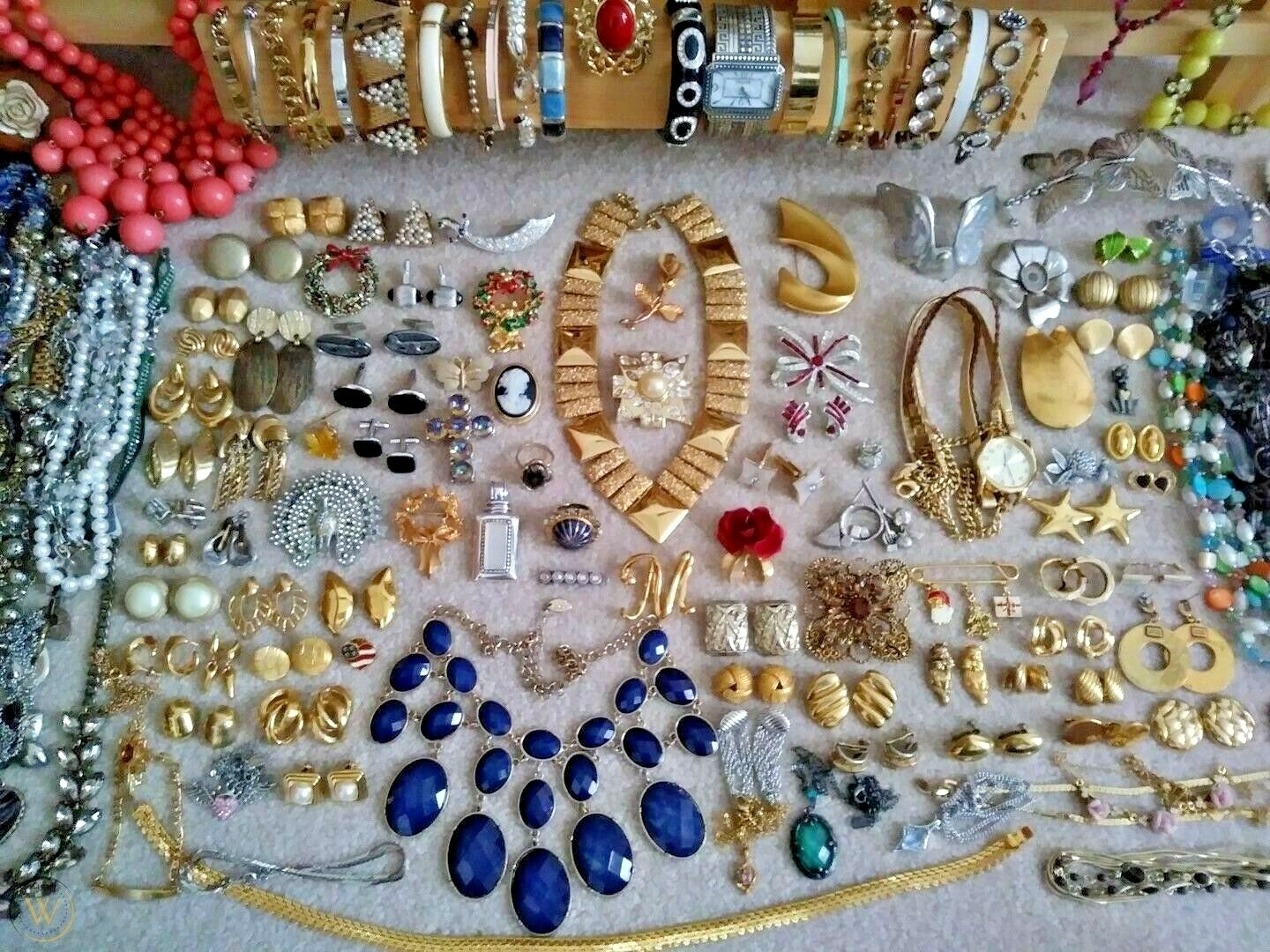 1 Lb Pound Jewelry New & Vintage Rhinestones & SIGNED IN EVERY LOT Resale