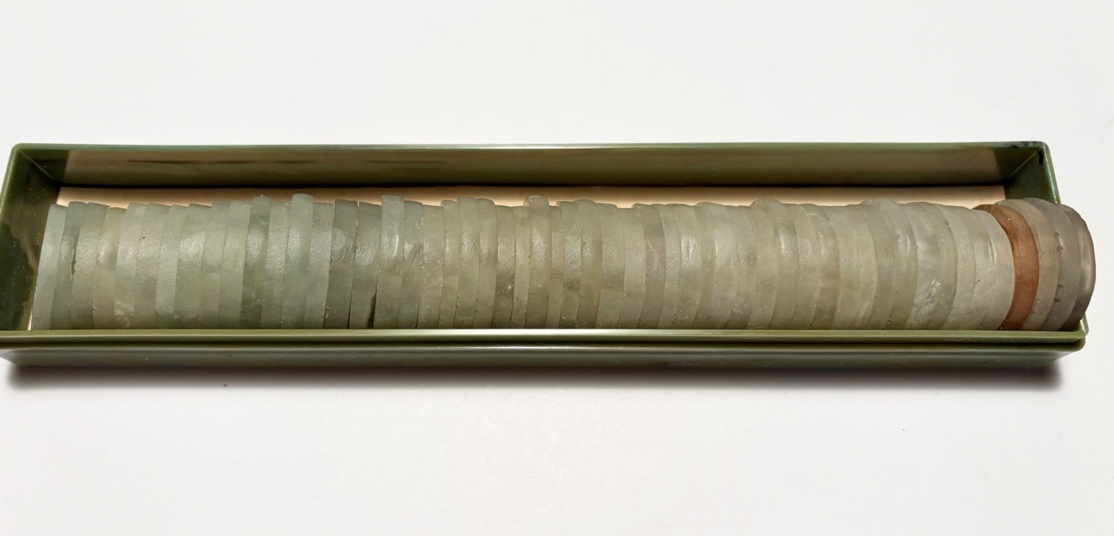 53 Antique Chinese Carved Jade 1″ SHOU Longevity Jewelry Pieces 2-4g @ 168g