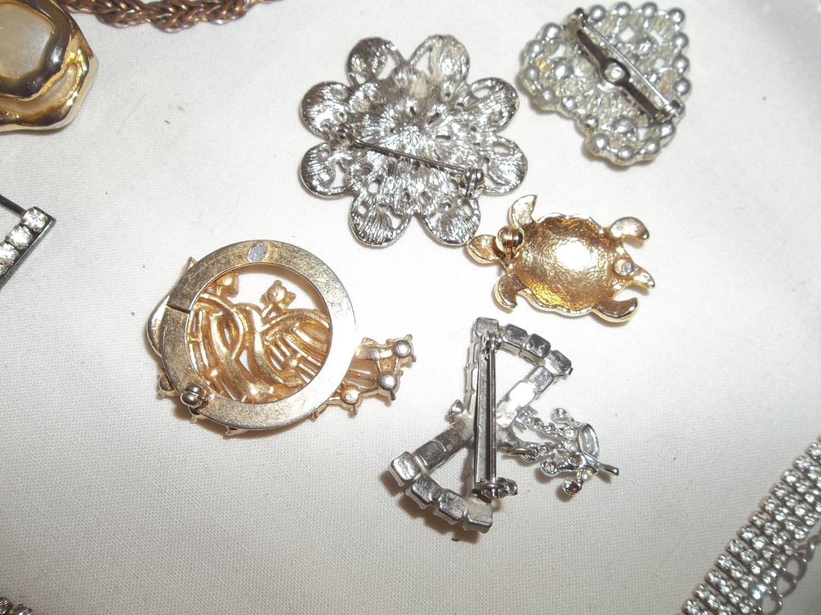 Vintage 1 lb Rhinestone Earrings Necklaces Brooch/pins Jewelry LOT Repair craft