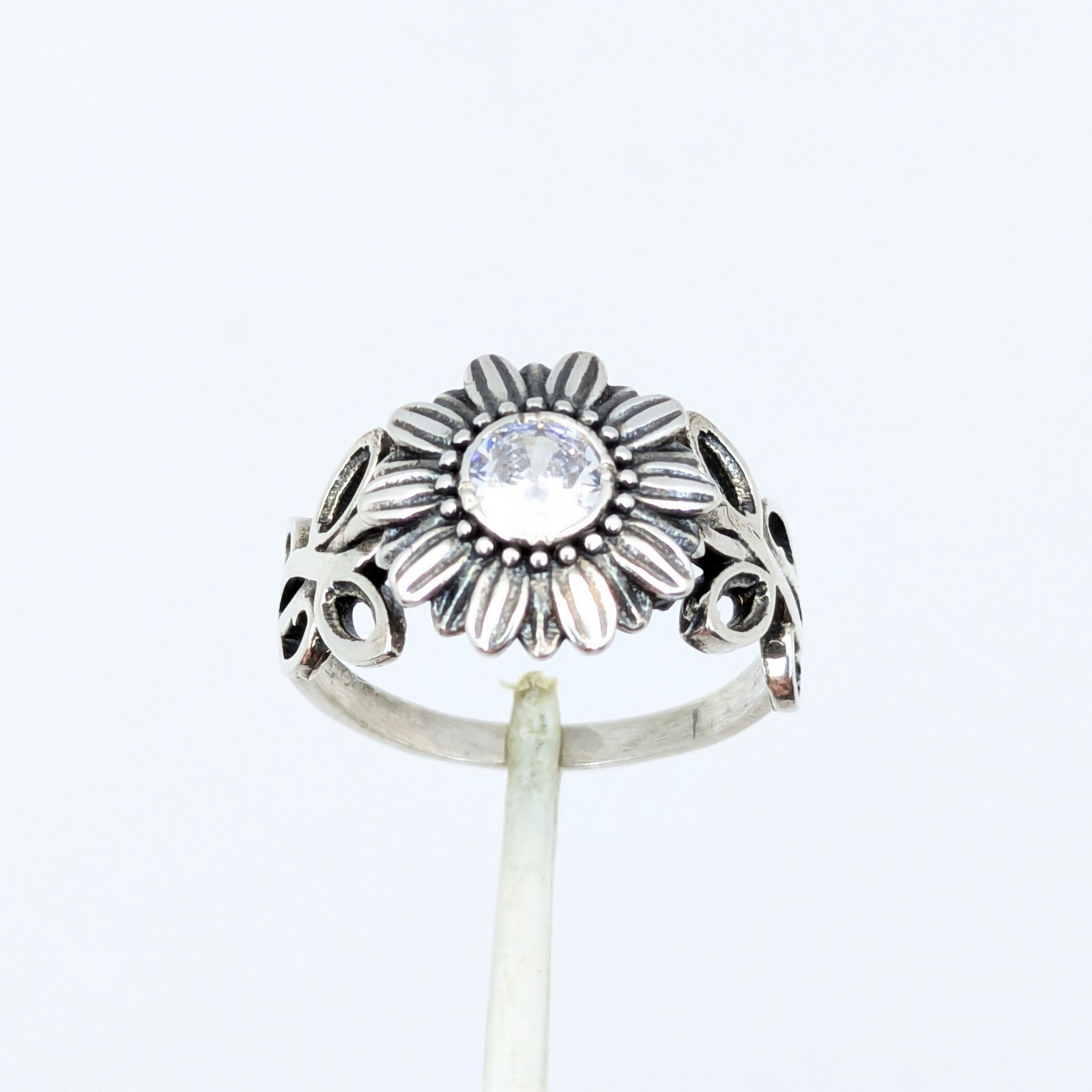 Vintage Elegant RING Silver 925 with Chic Bright Stone -size: 9.5US (19mm) | #2