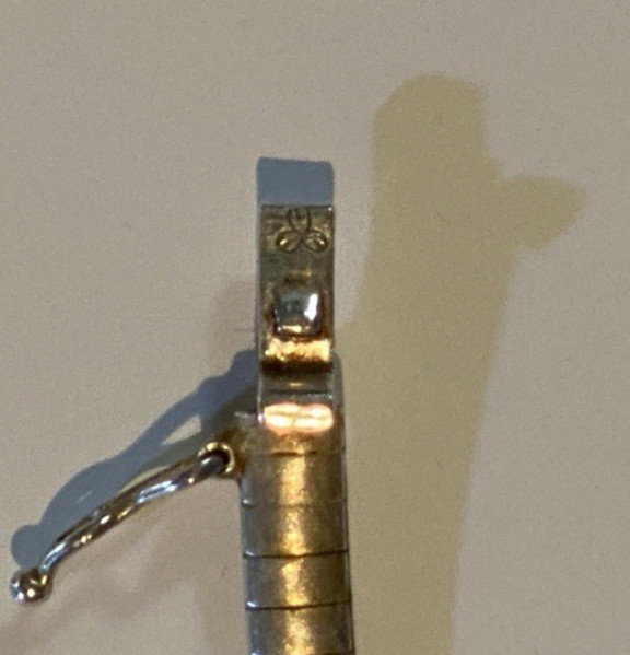 Vintage 17″X 4MM 925 Sterling Omega Itallian Choker & Southwestern Cross Pendant