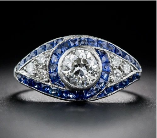 2.55Ct Art Deco Style Lab Created Diamond Engagement 14K White Gold Finish Ring