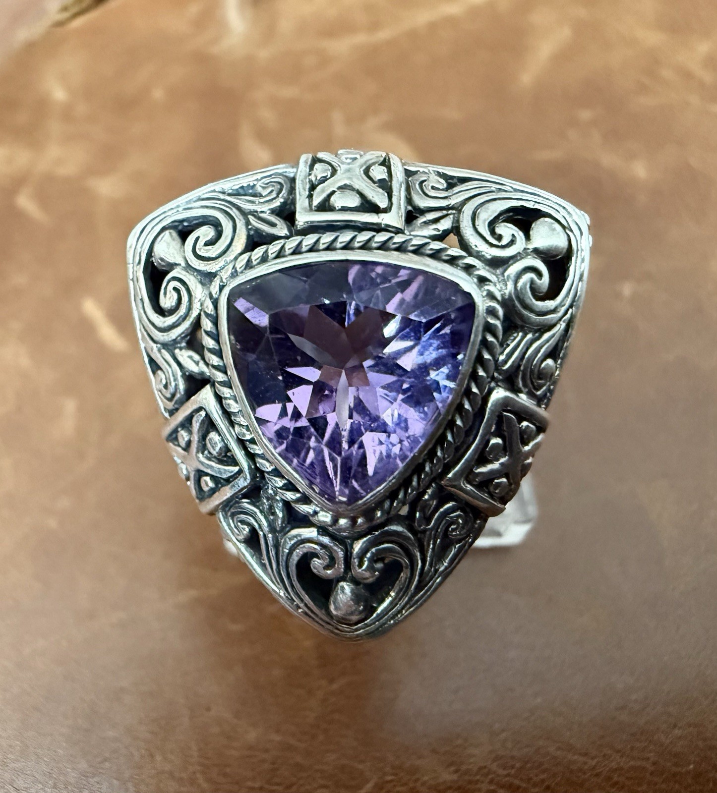 NWOT Robert Manse Amethyst “Beauty in Purple” 925 Sterling Silver Ring Size 6.26