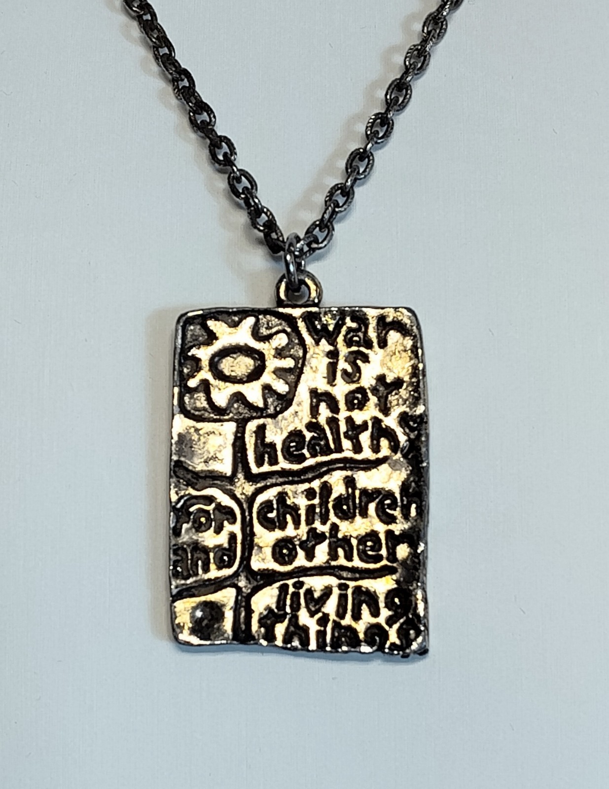 1960s War is Not Healthy for Children and Other Living Things Necklace 24 inches