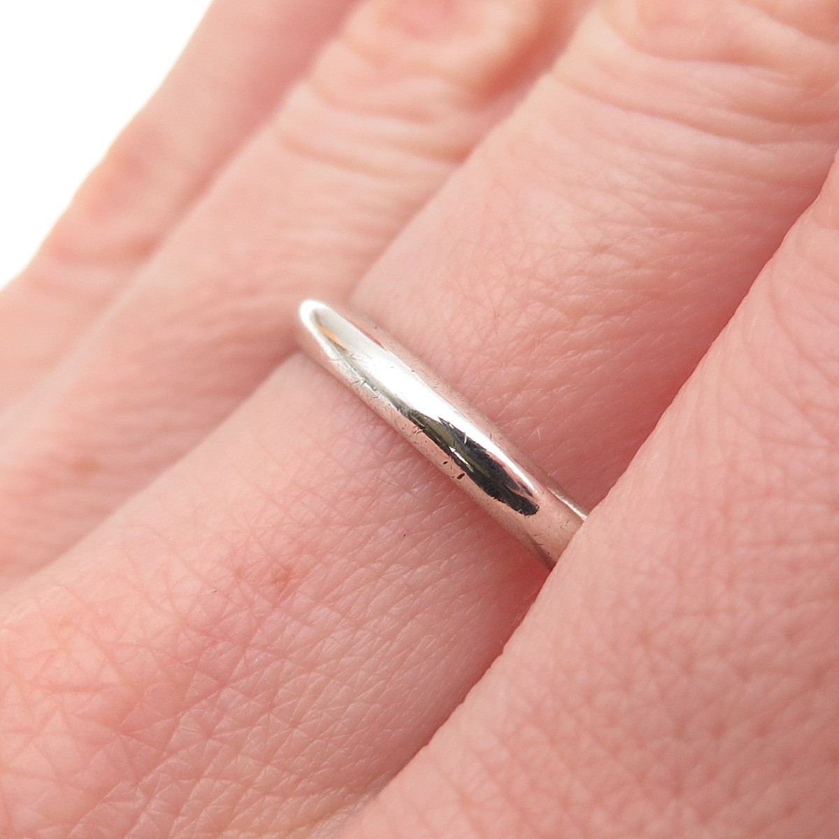 Ken Ber 925 Sterling Silver Vintage Classic Wedding Stackable Band Ring Size 8