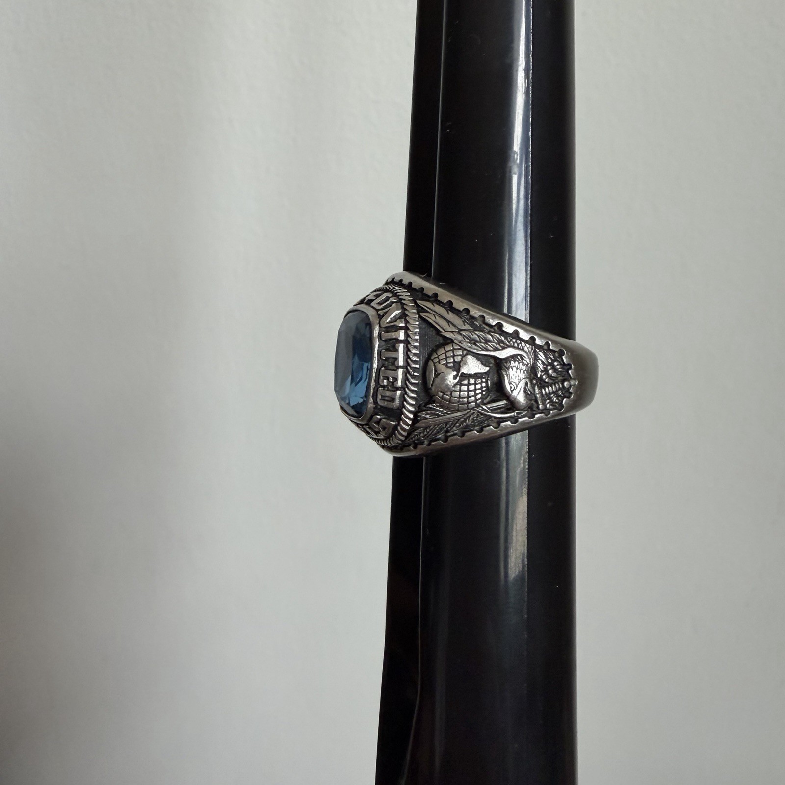 Vintage Jostens United States Army Class Ring Blue Stone Approx Size 12