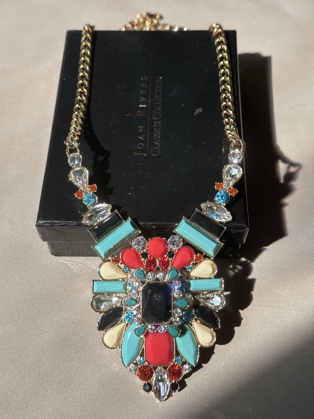 JOAN RIVERS CLASSICS COLLECTION Vintage Statement Mosaic Necklace in Box