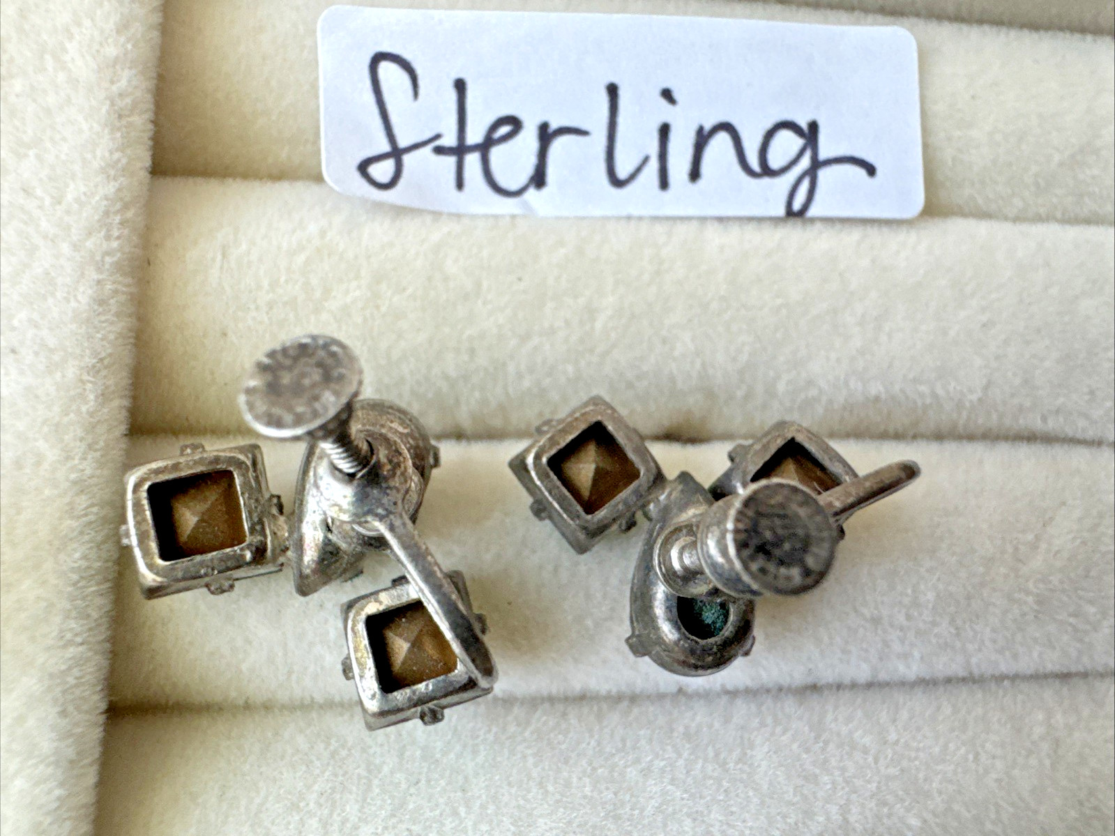 Lot 4 Pairs Brutalist Earrings Monet Gold Vintage Movie Star Vibes 1940s-Now