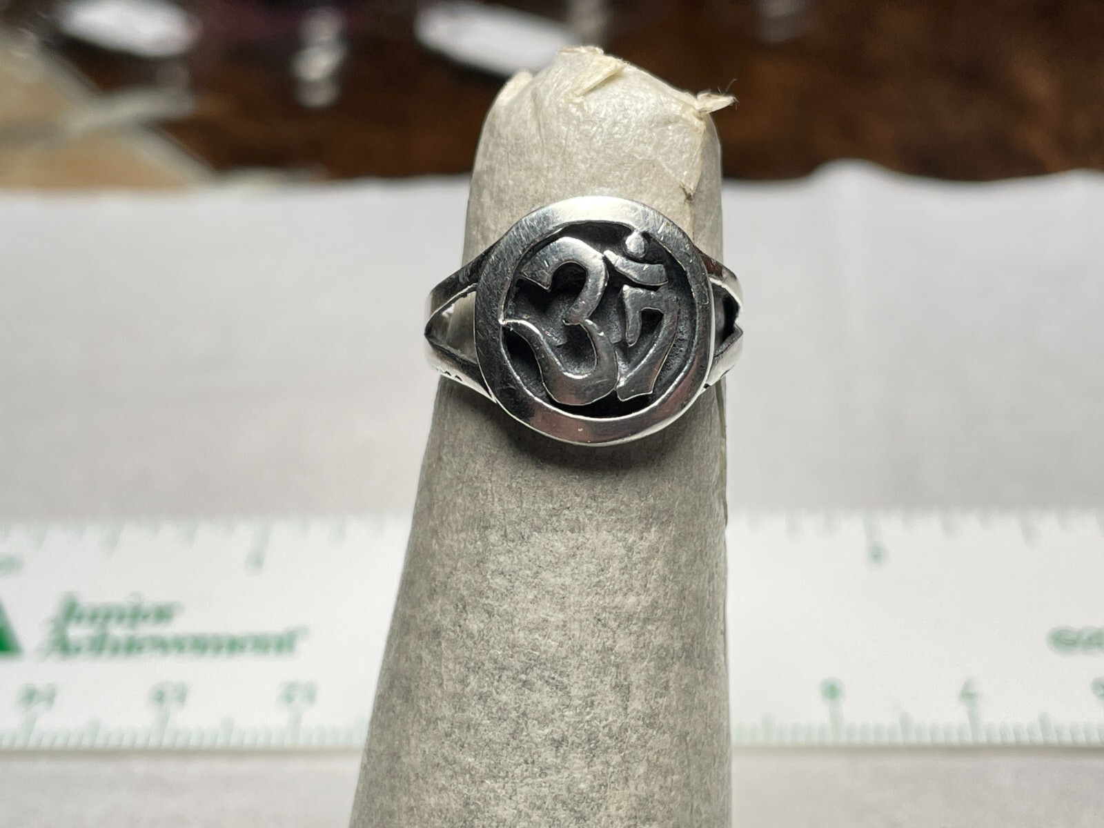 Vintage Sterling Silver 925 Ring with Unkown Symbol Size 4.75.