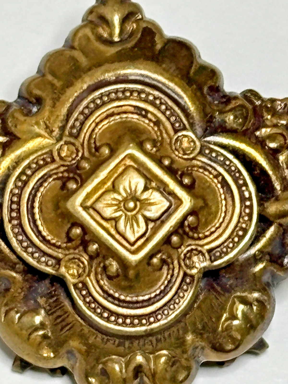 Antique Victorian Etruscan Style Pinchbeck Brooch
