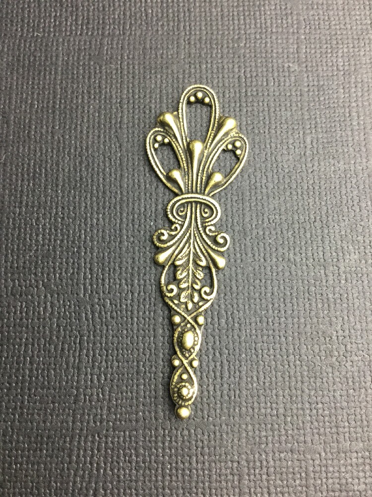 13183 Brass Oxidized Victorian Ornament Jewelry Finding
