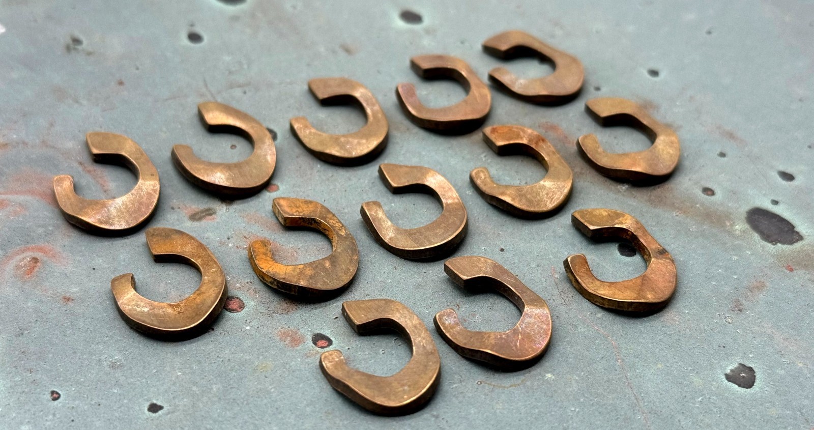 Vintage 23 mm C Shape Brass Hoop Stampings- Set of 13