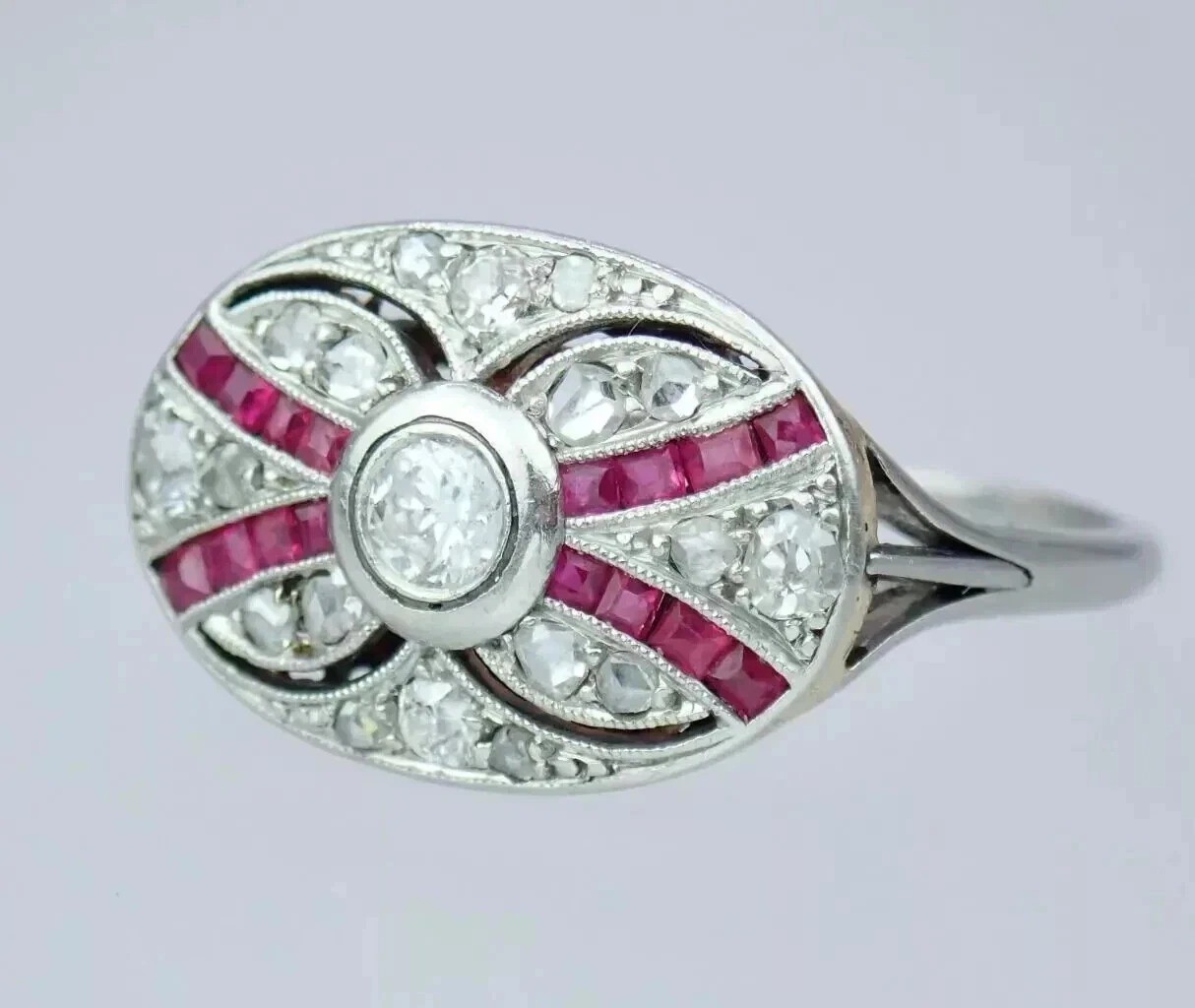 1.23Ct Art Deco Style Lab Created Diamond Wedding Anniversary 925 Silver Ring
