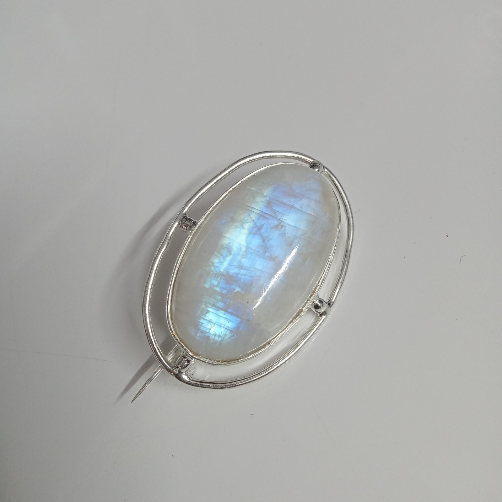 Natural Moonstone 925 Sterling Silver Brooch, Scarf Pin , Brooches For Women