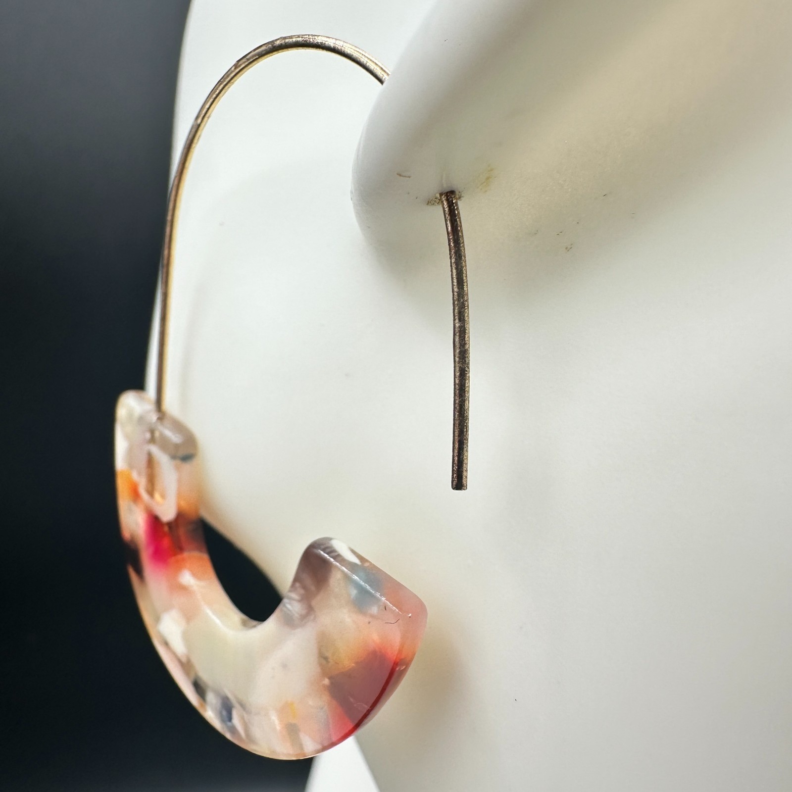 Vintage 90s Gold Tone Hoop Dangle Earrings Women’s Classic Fashion Jewelry