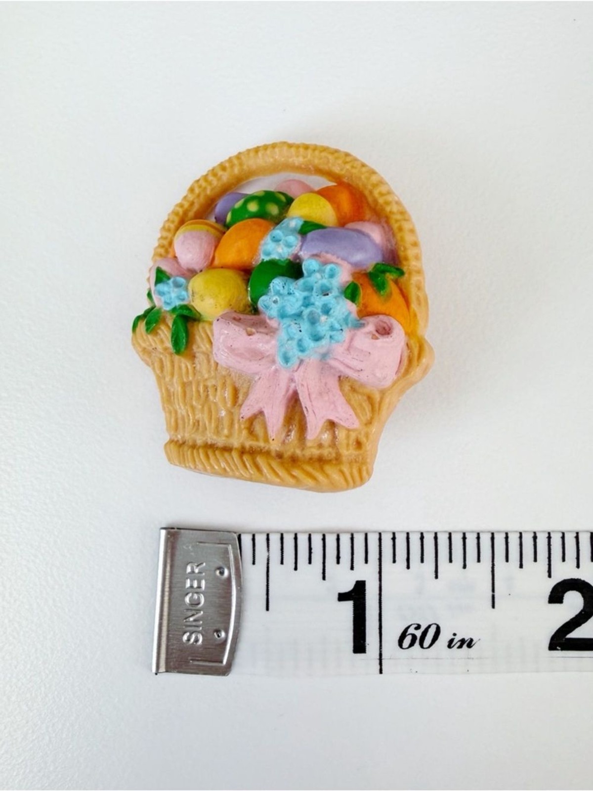Vintage Hallmark Easter Basket Pin Brooch Colorful Eggs Festive Holiday Gift