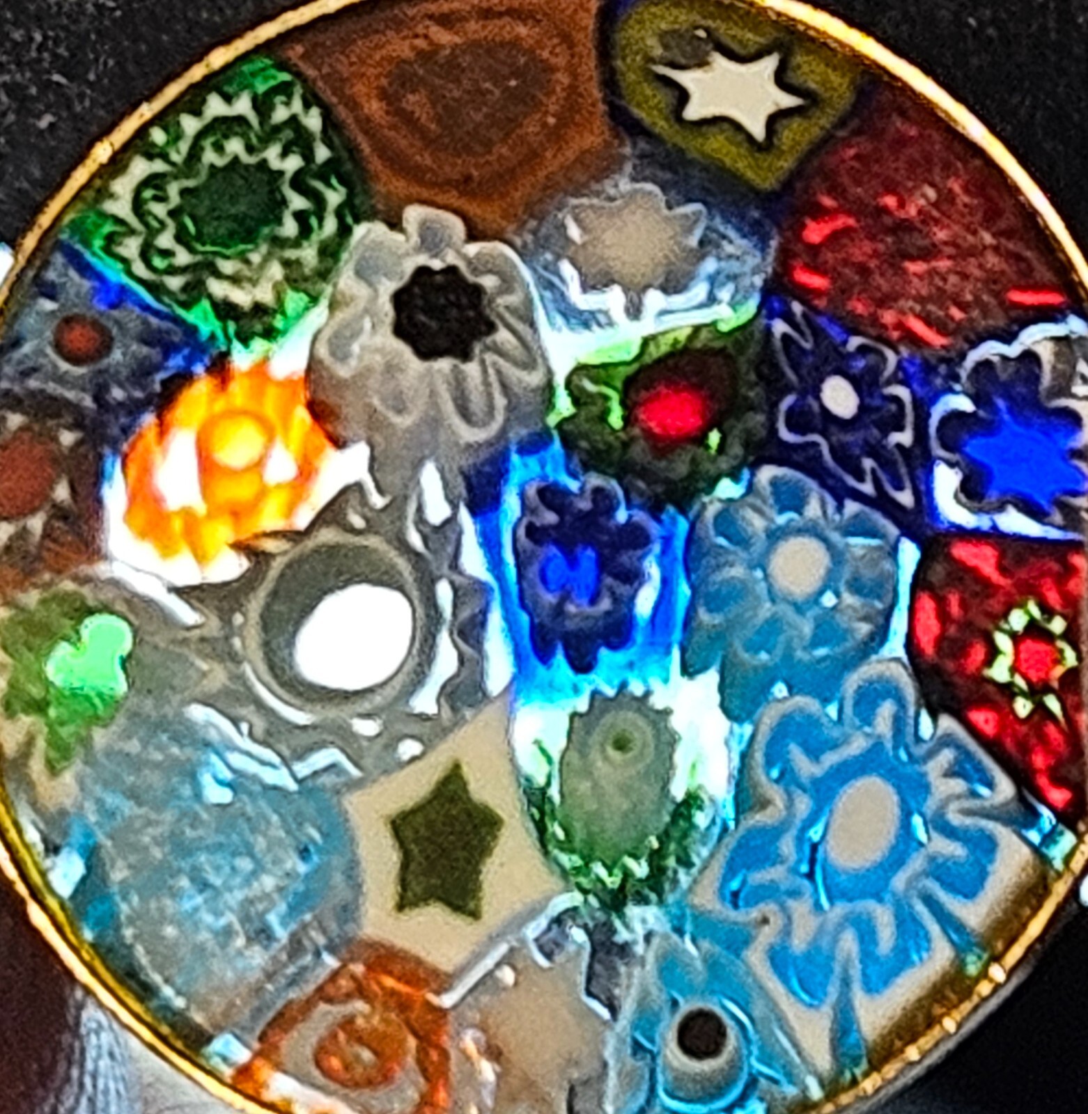Murano Glass Pendant 7/8 Inch Venetian Glass Solid No Holes