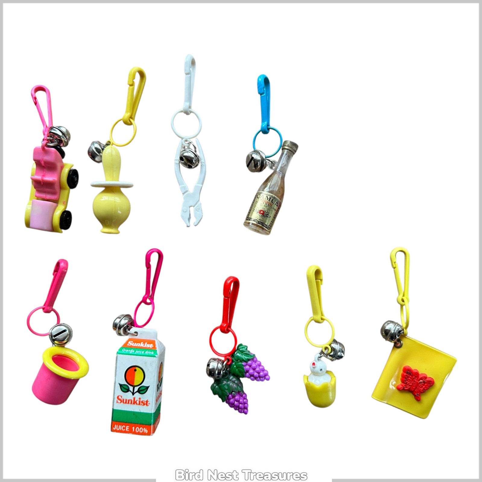 1980s PLASTIC BELL CHARMS, CHARM NECKLACE, CHARM BRACELETS—18 Choices, Vol Disc