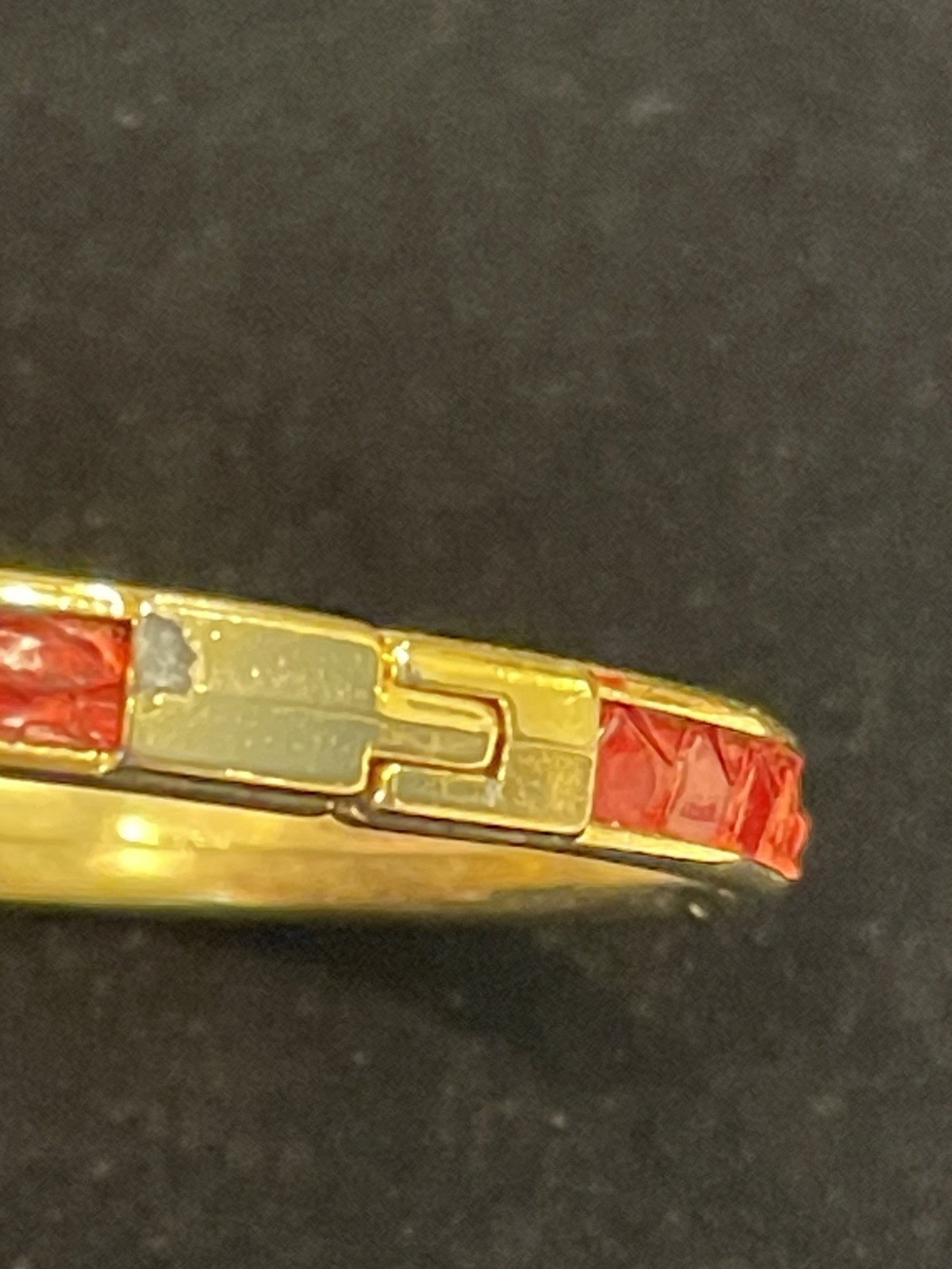 LAPO FLORENCE ITALY Snake Skin Red bracelet gold filled hinge bangle Very Good