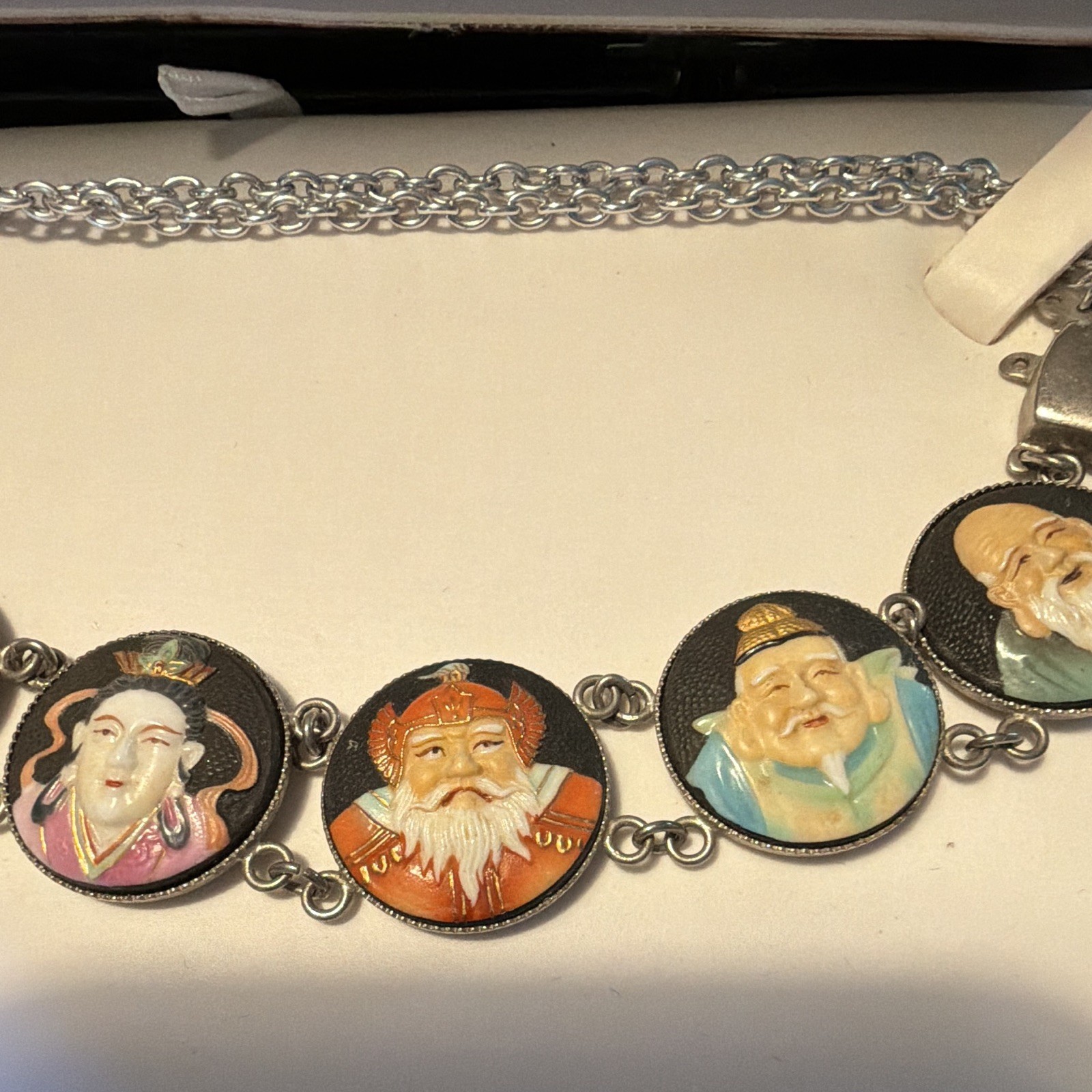 Toshikane Seven Lucky Gods Porcelain Necklace