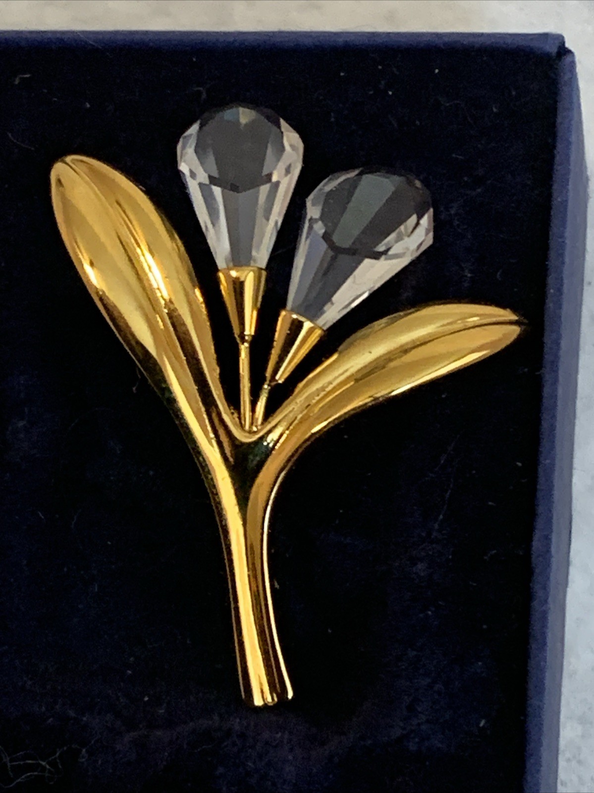 Vintage Swarovski Calla Lily Brooch In Box