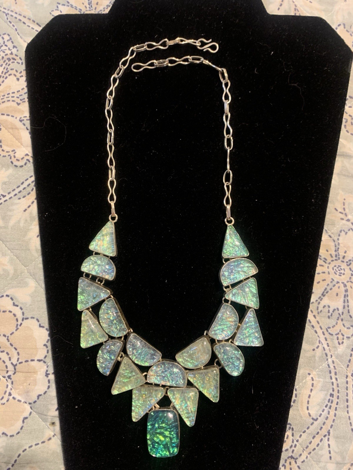 Vintage Beautiful Statement Necklace Marked 925 From India *See Description*