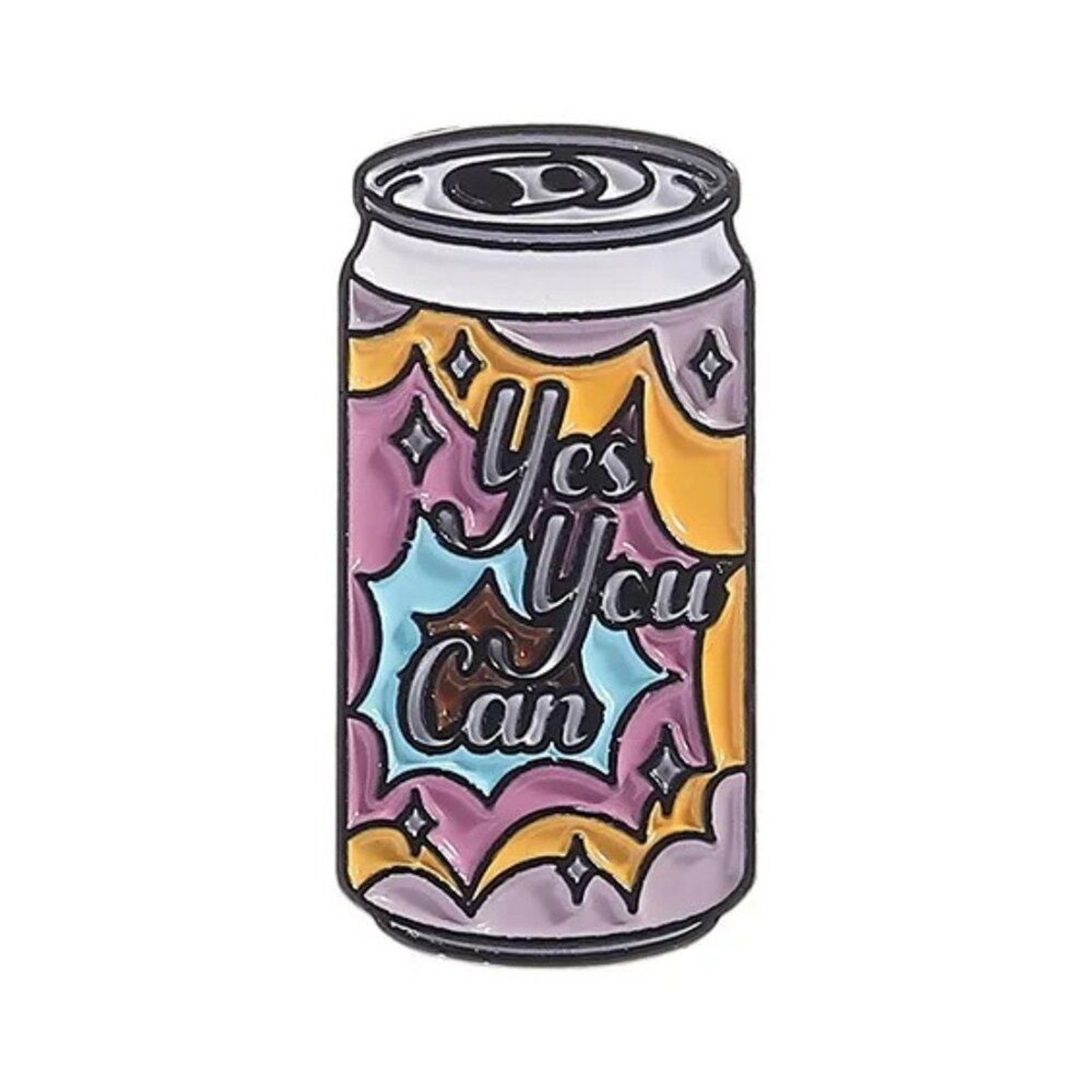 “Yes You Can” Soda Can Enamel Pin – Colorful Motivational Pin