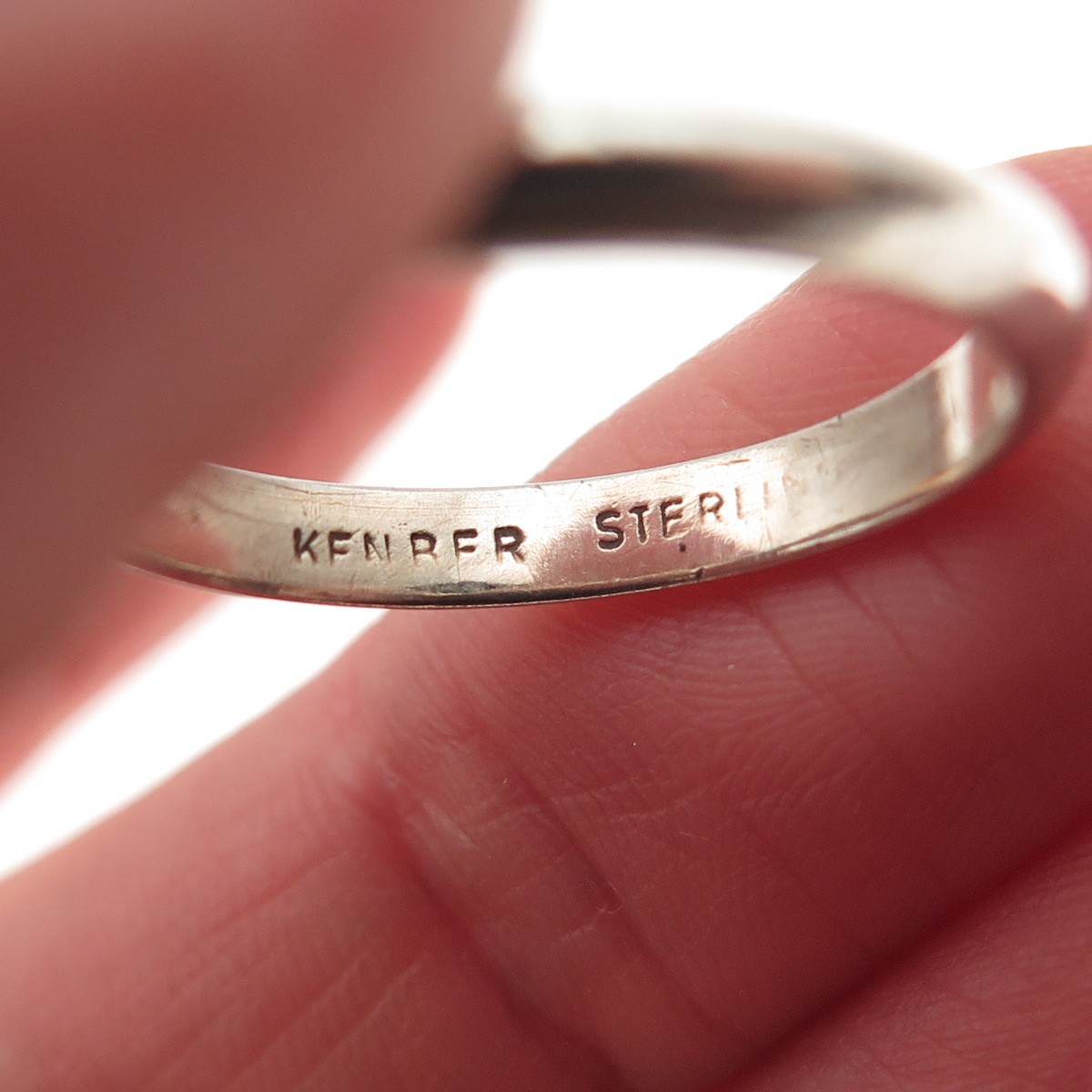 Ken Ber 925 Sterling Silver Vintage Classic Wedding Stackable Band Ring Size 8