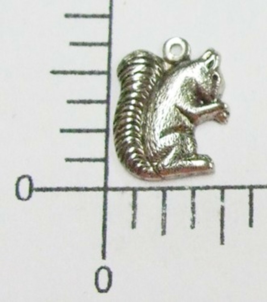 43624 4 Pc Lot Matte Silver Oxidized Squirrel Jewelry Finding Charm