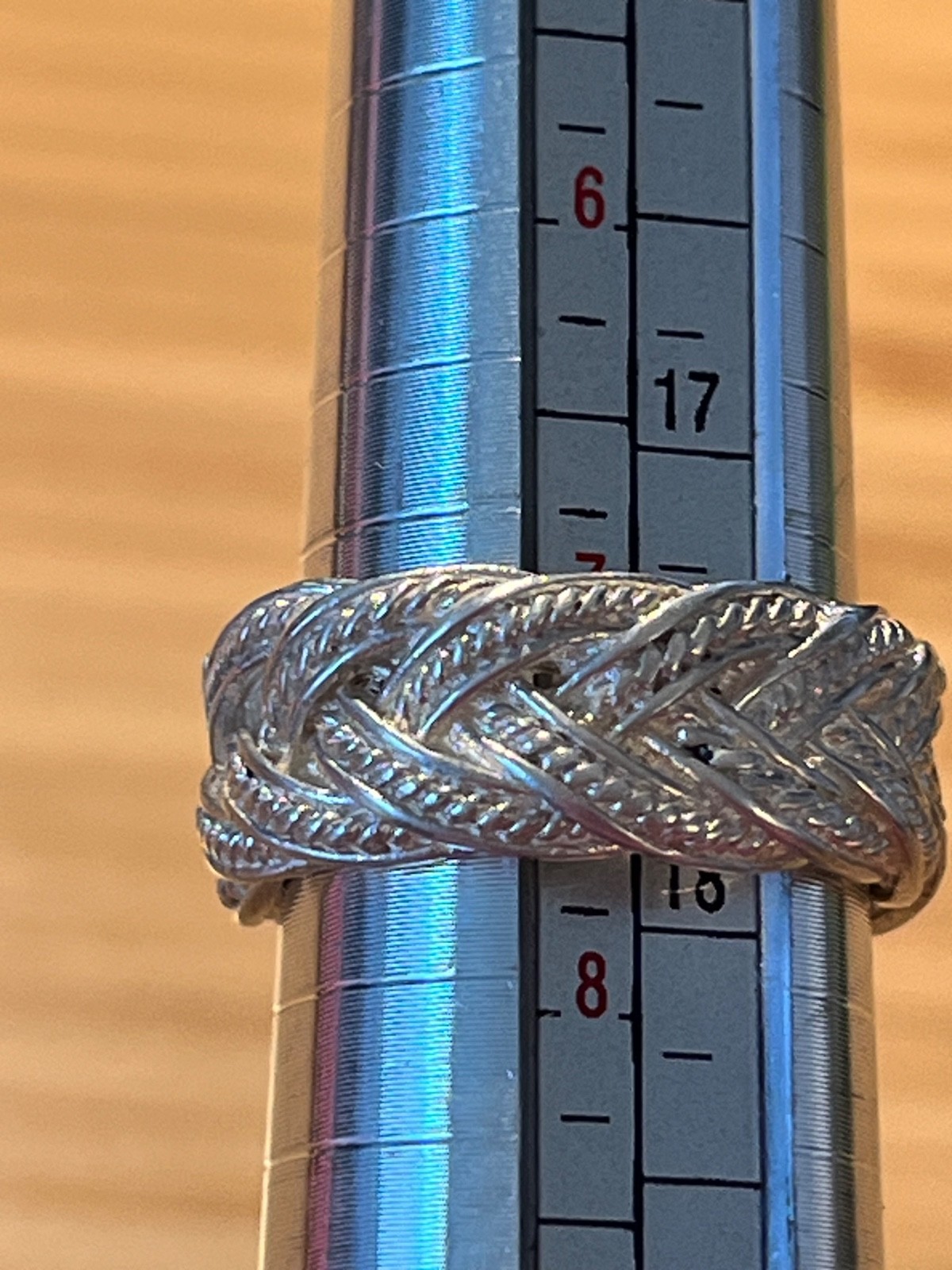 Vintage 925 Sterling Silver NF Braided Basket Weave Ring Unisex size 7.5